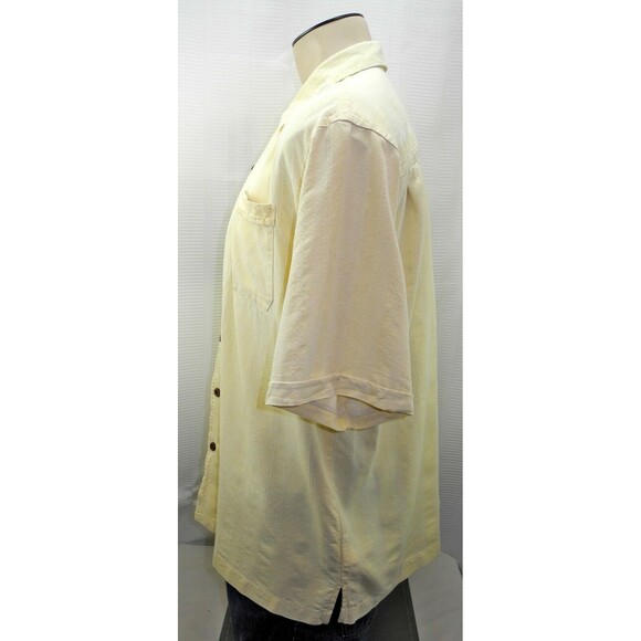 Jamaica Jaxx Island Style Yellow Silk Short Sleeve Button-Front Shirt - Men's XL - Picture 4 of 7